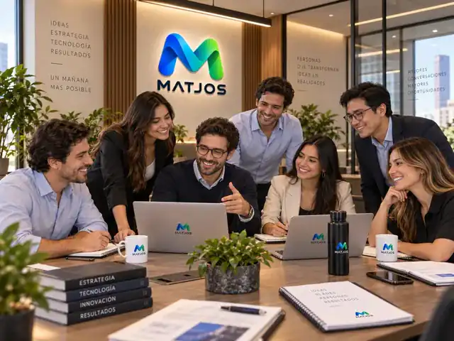 Profesionales revisando una solución tecnológica en equipo