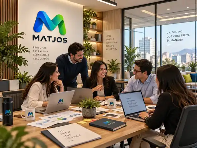 Equipo corporativo trabajando con laptops